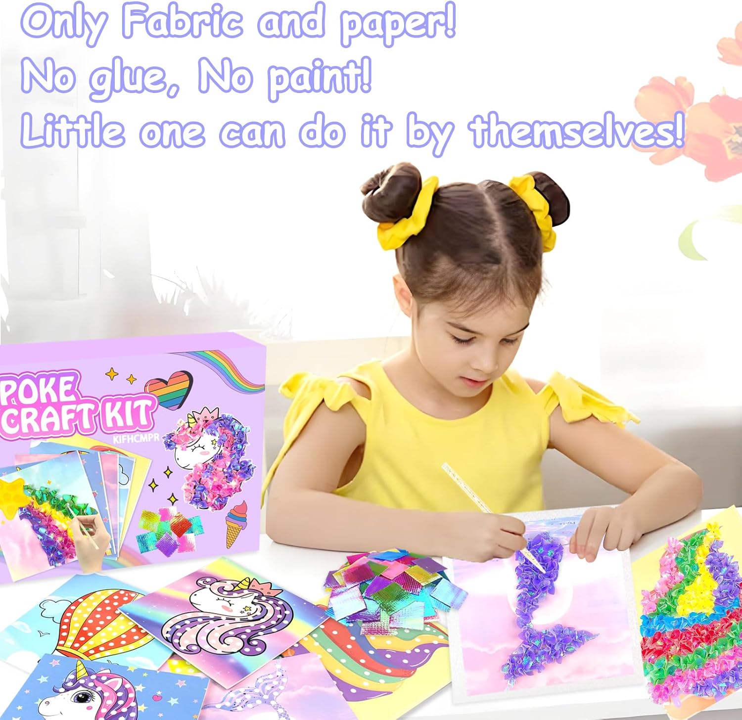 Thumbnail 5 de Poke-in Fun Art Fabric Craft Kit – Magical Dream Decor poke art set for kids (ages 4–10+)