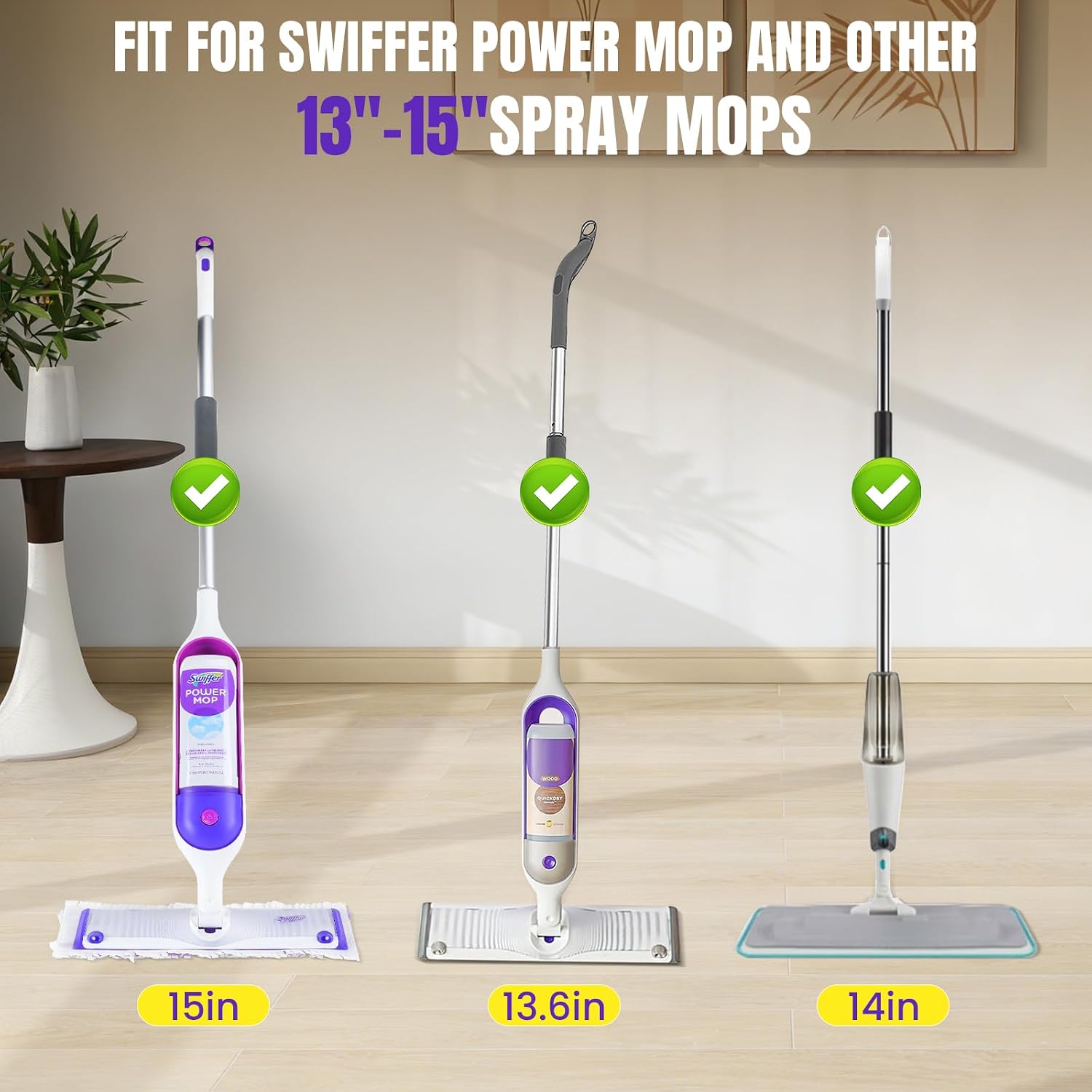 Thumbnail 2 de QuikMoprit 60-Pack Power Mop Pads for Swiffer Power Mop — Disposable, Quick-Absorb & Streak-Free