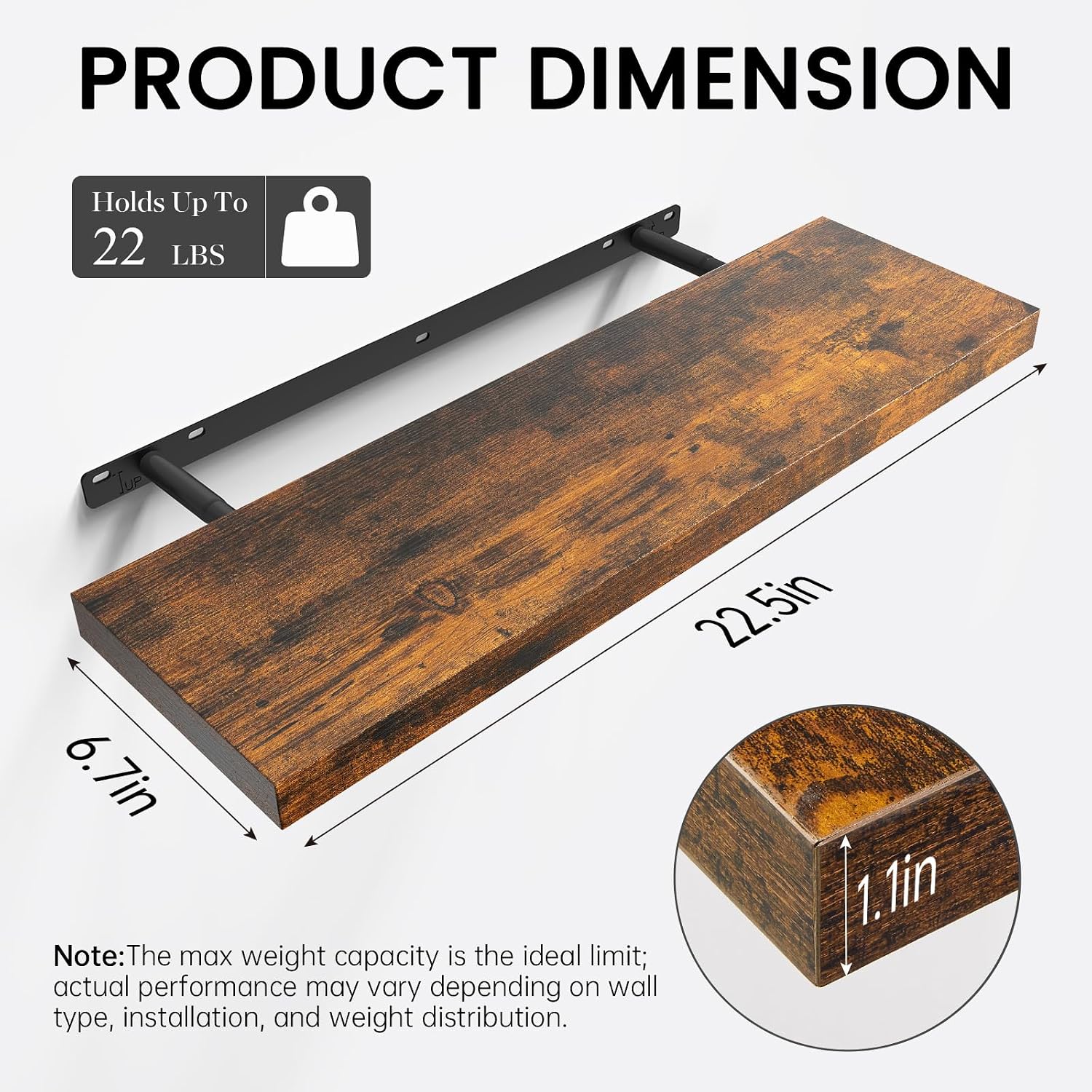 Thumbnail 5 de BAYKA 22.5-inch Floating Shelves