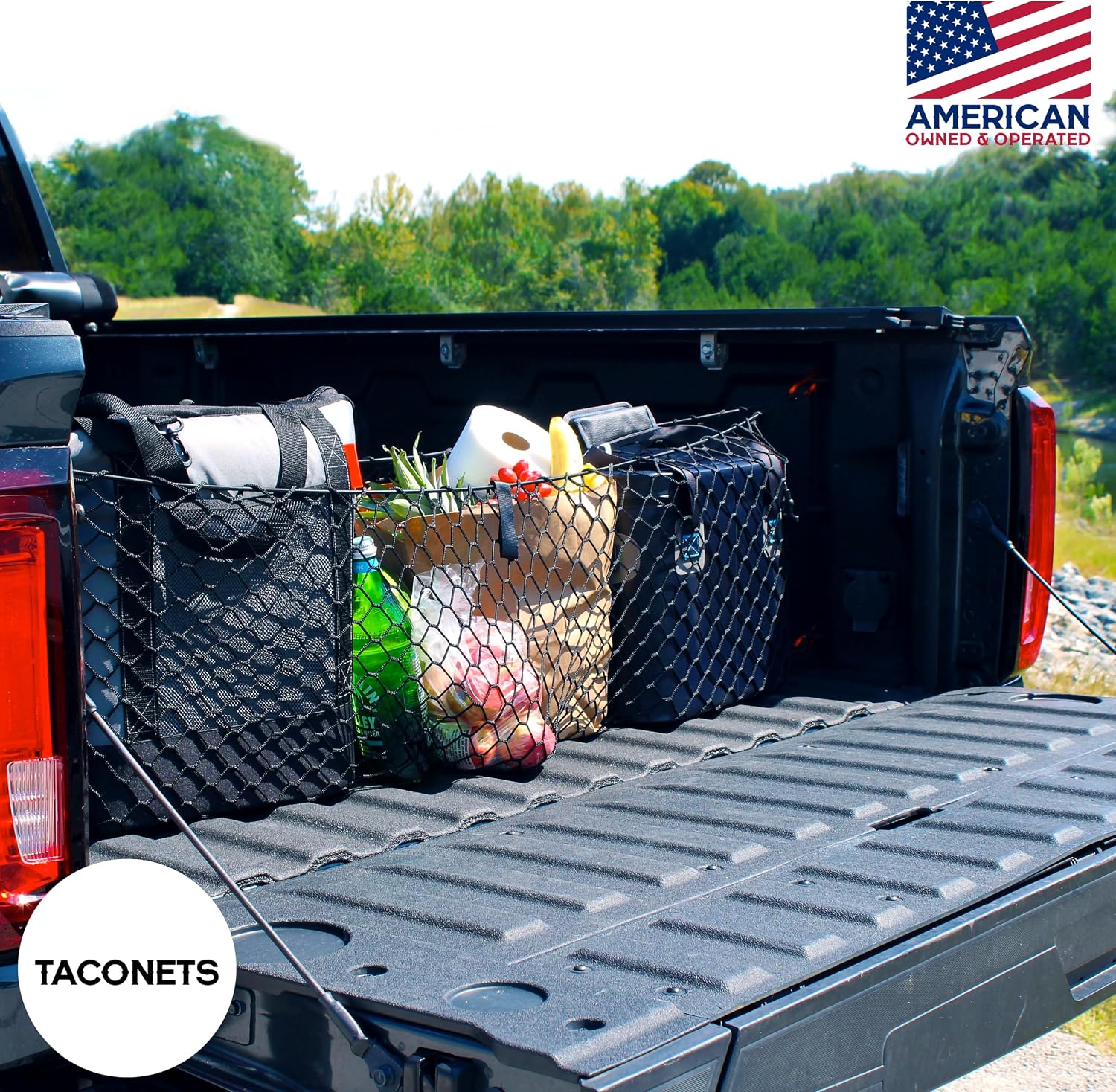 Thumbnail 6 de TacoNets Envelope Cargo Net for GMC Sierra & Chevy Silverado (2013–Current) – Upgraded 5mm Bungee, Integrated Storage Bag, Heavy-Duty Carabiners