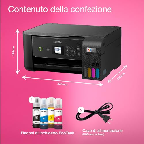 Detalle de Epson EcoTank ET-2870: stampante domestica a serbatoi d’inchiostro, alto rendimento e Wi‑Fi