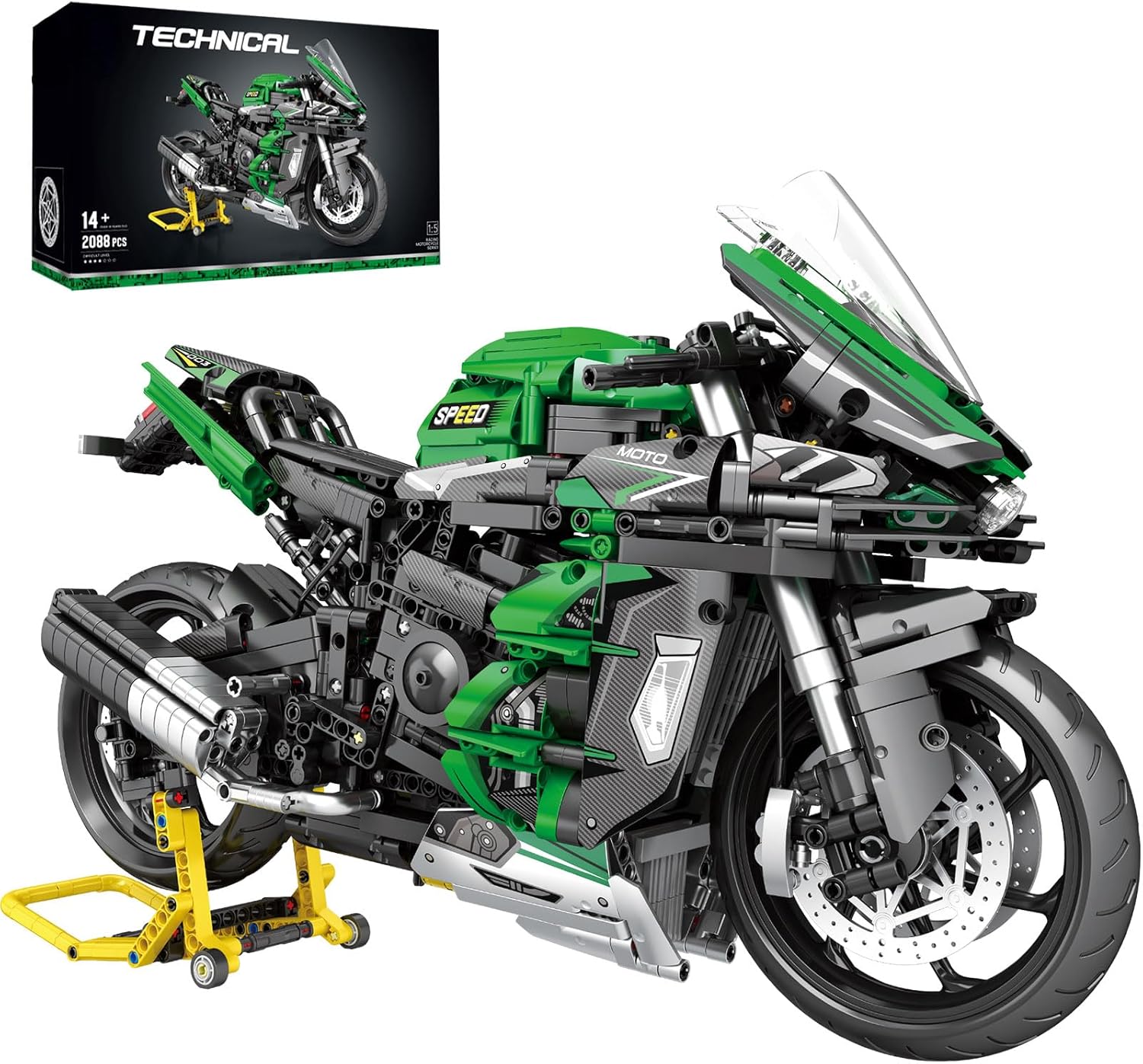 Reobrix H2 SX SE en briques 1:5 (plus de 2088 pièces) – maquette de moto réaliste pour adultes et ados