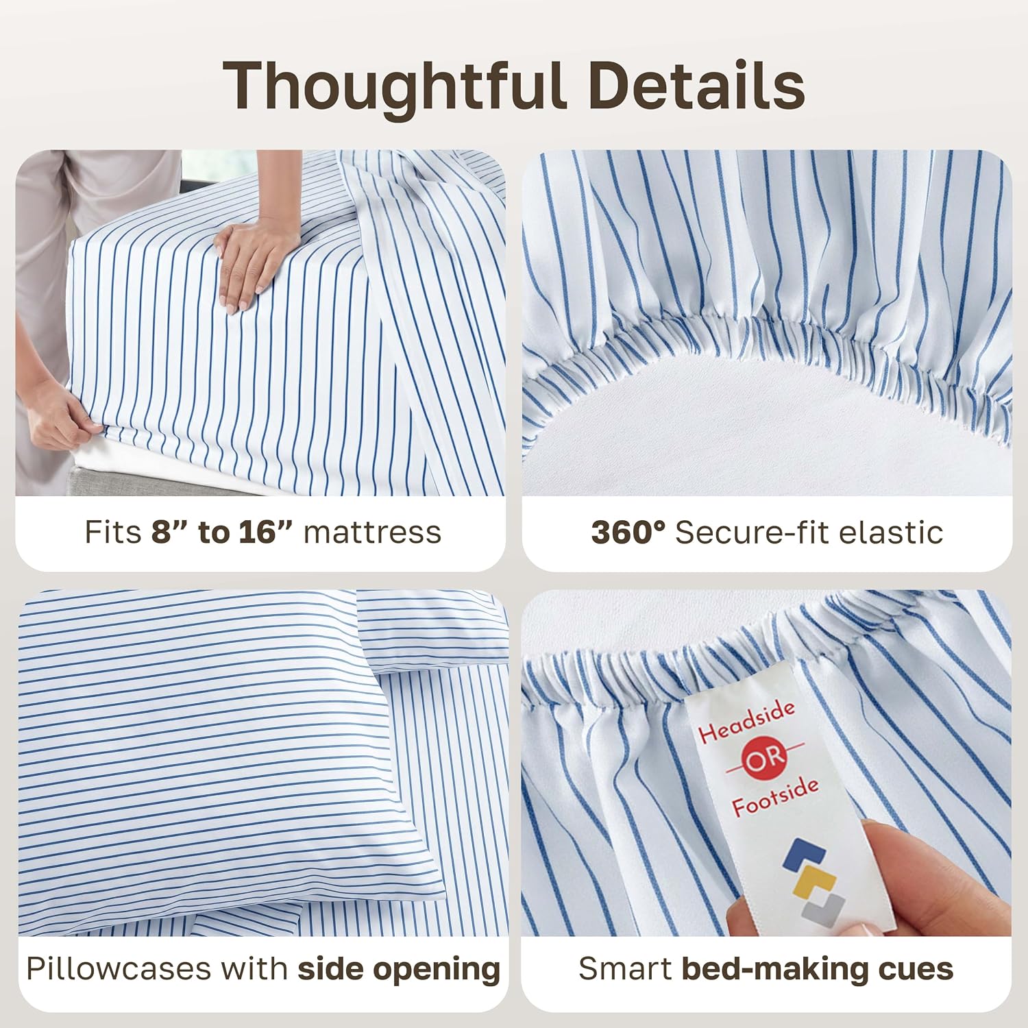 Thumbnail 4 de California Design Den 840307188731 Queen Sheet Set, 600 Thread Count Cotton Sateen