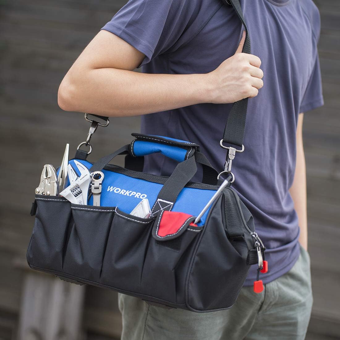 Detalle 2 de WORKPRO 14-inch Small Tool Bag organiser with strap