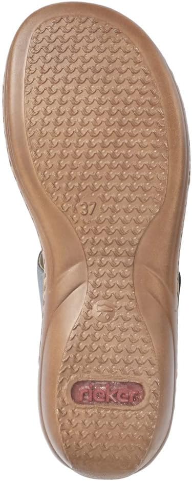 Detalle de Rieker Damen Pantoletten 60885 – Frauen Slipper mit weicher Decksohle