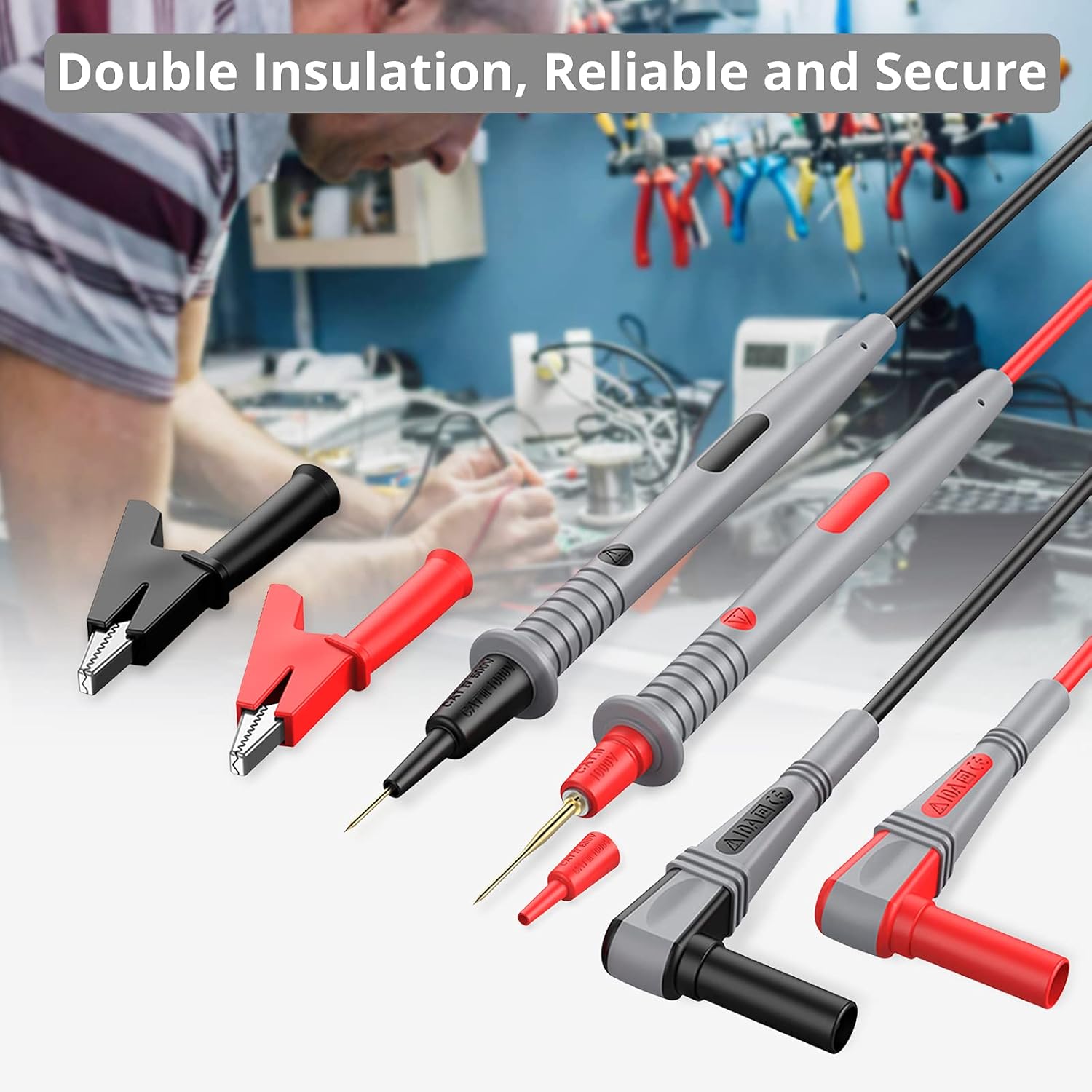 Detalle de Proster PST175b 21-in-1 Multimeter Test Lead Kit with Crocodile Clips