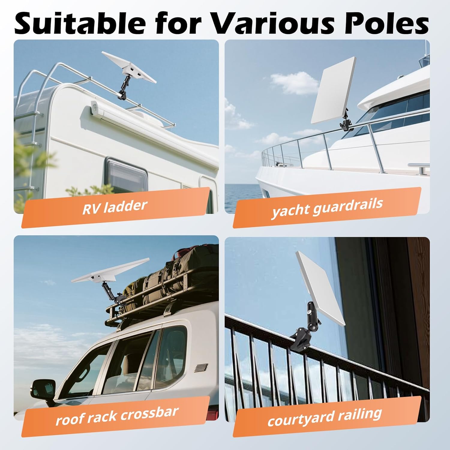 Thumbnail 4 de UBeesize Starlink Mini Mount 2025 Adjustable Roof Rack RV Pole Mount Kit