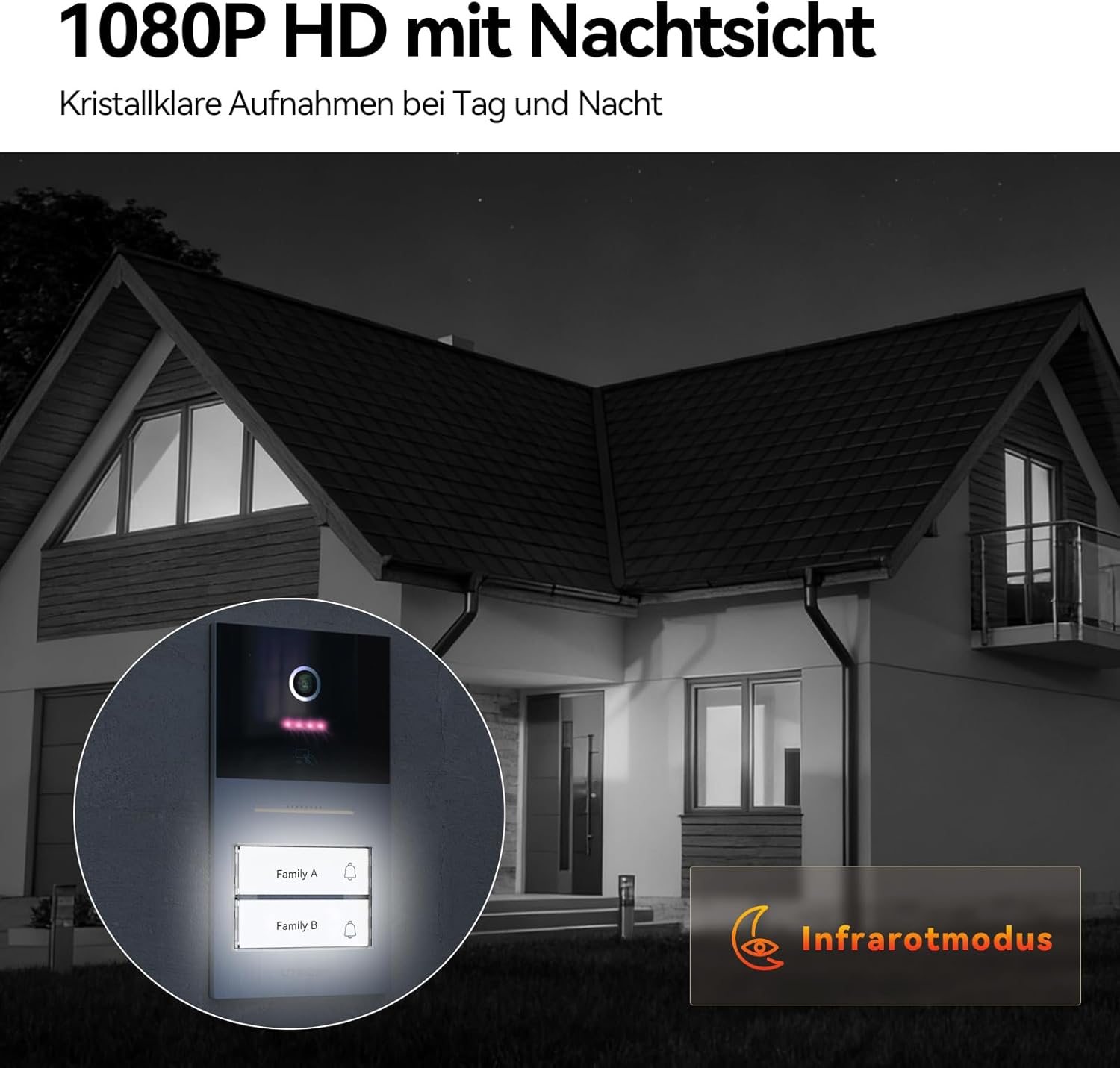 Thumbnail 5 de TMEZON WLAN Video-Türsprechanlage fürs 2‑Familienhaus mit 7" IP-Farb-Touchscreen, 1080P und 2‑Draht