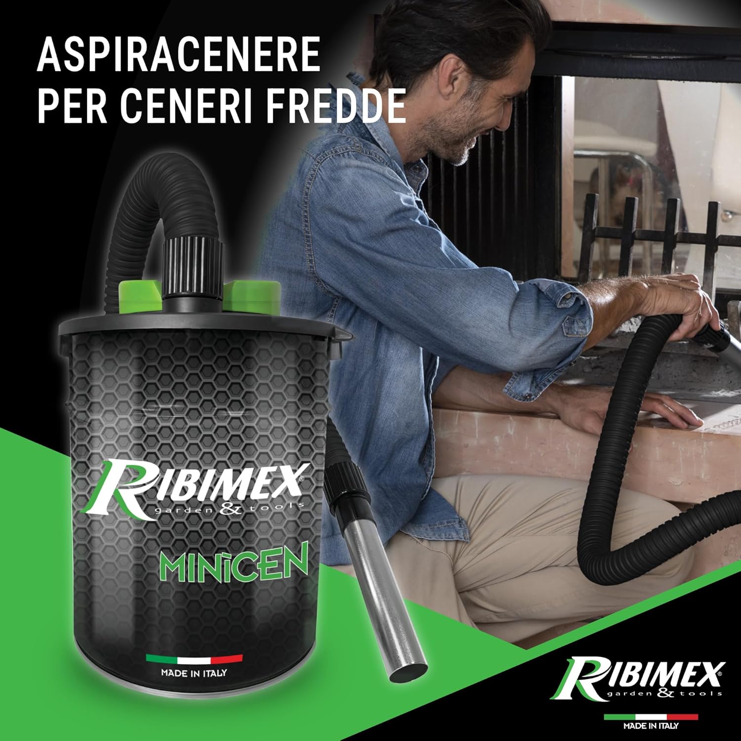 Thumbnail 1 de Ribimex Aspiracenere Elettrico Minicen 800 W con Filtro HEPA Lavabile e Serbatoio 10 L – PRCEN011