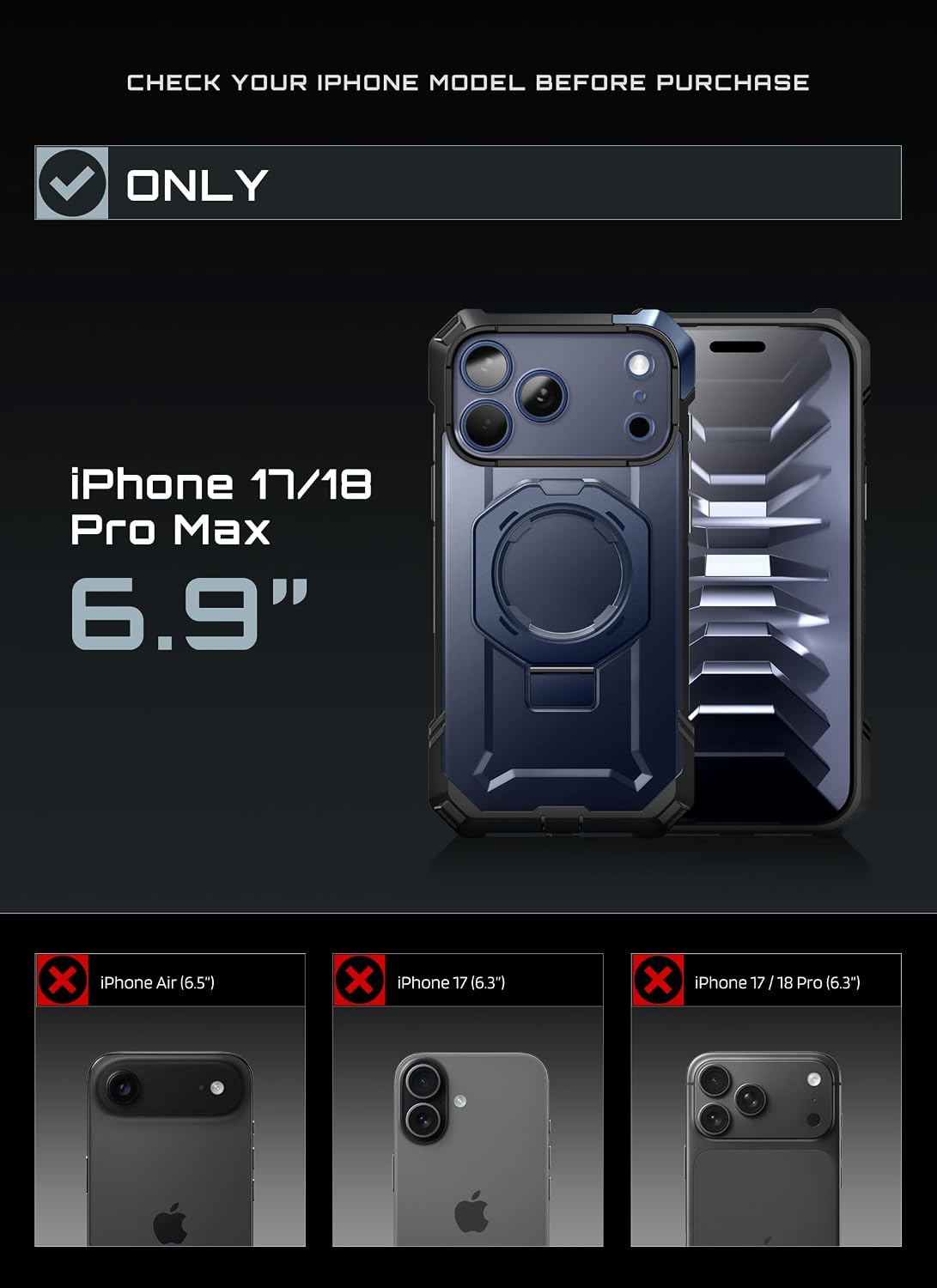 Thumbnail 1 de iPhone 17 Pro Max case with kickstand, 1.5 mm