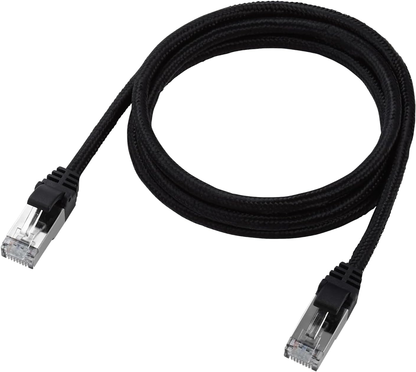 Detalle de エレコム ECLD-TWSM/BK10 CAT7 LANケーブル 1m 10Gbps メッシュ・爪折れ防止