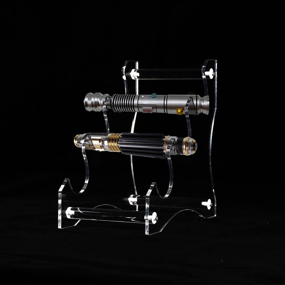 Thumbnail 4 de HHUXIUE Lichtschwert Stand Display – 3-stufiger Acryl-Desktop-Ständer für Schwerter und Lichtschwerter (Transparent)
