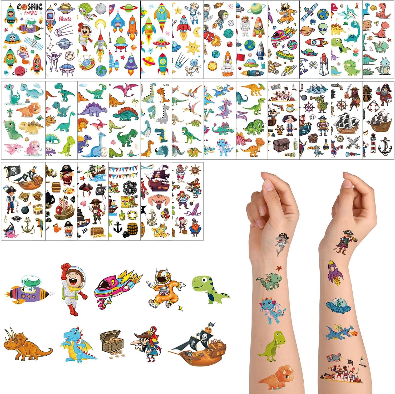 Detalle de ACWOO Tatuaggi Temporanei per Bambini 350 pezzi