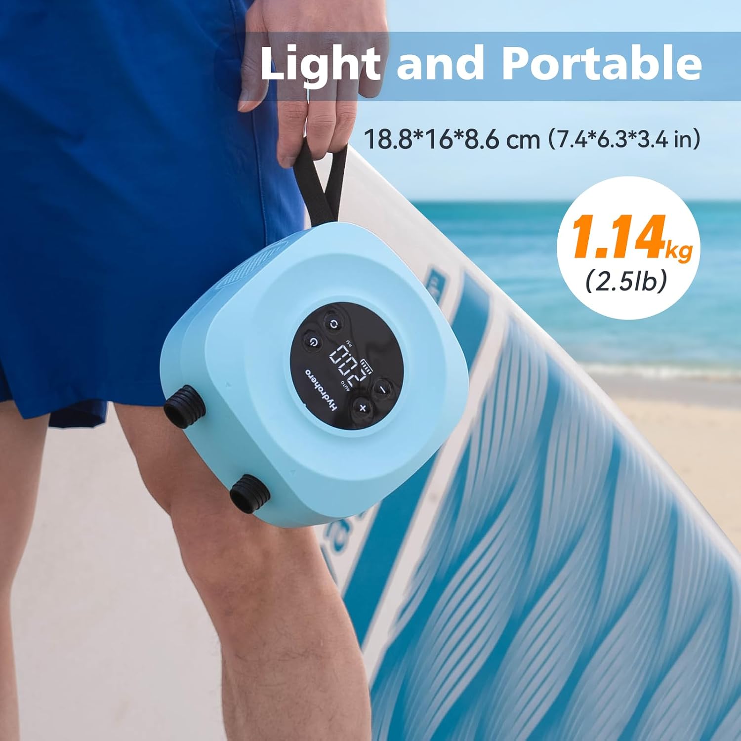 Thumbnail 3 de Hydrohero Electric Paddle Board Pump: Rechargeable 20 PSI Dual-Stage Inflation with Auto-Off