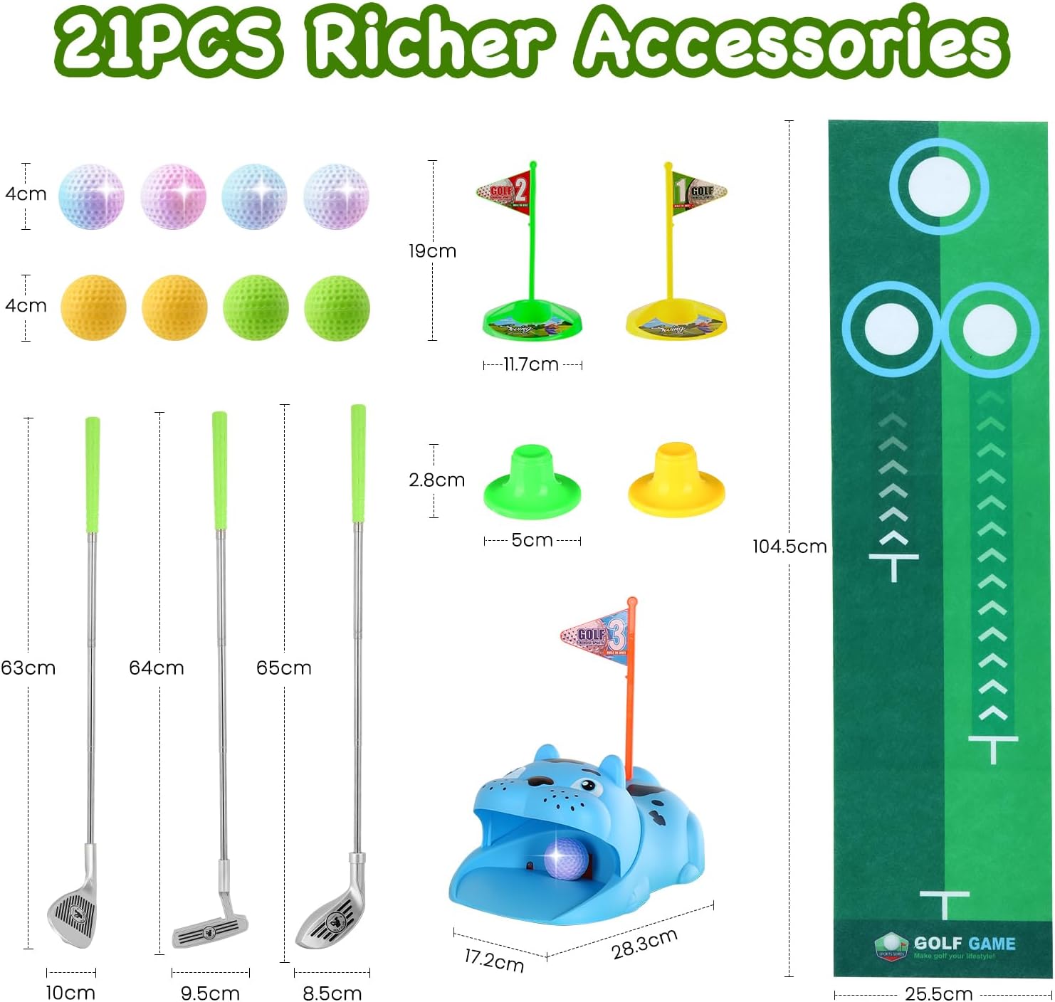 Thumbnail 6 de Upgraded Kids Golf Set with Tiger Returner