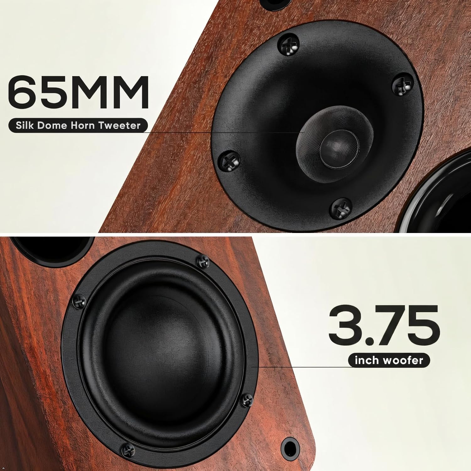 Detalle 2 de Saiyin Bluetooth Bookshelf Speakers 30W x2
