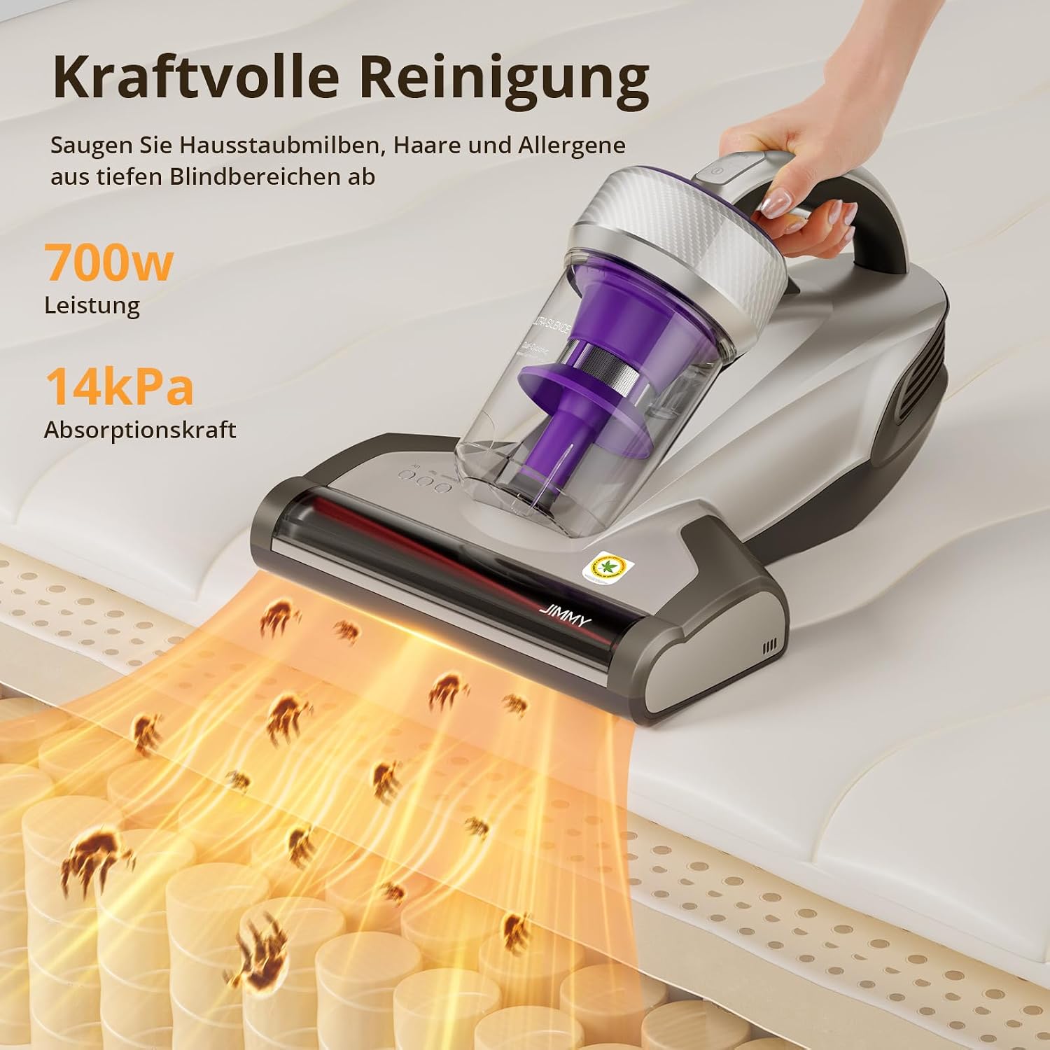 Detalle de Jimmy JV35 Mattress Vacuum Cleaner 700W handheld vacuum 🧹