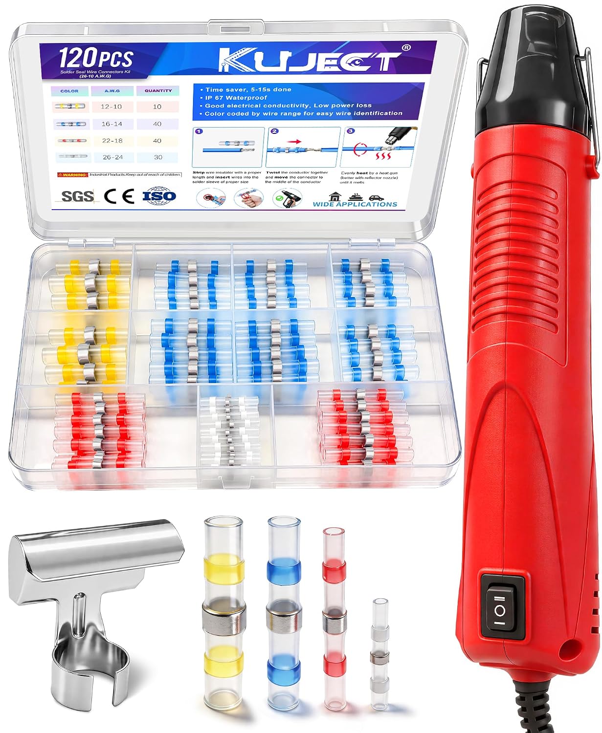 Detalle de Kuject Mini Heat Gun Kit, 350W Dual-Temp with 120 Solder Seal Connectors