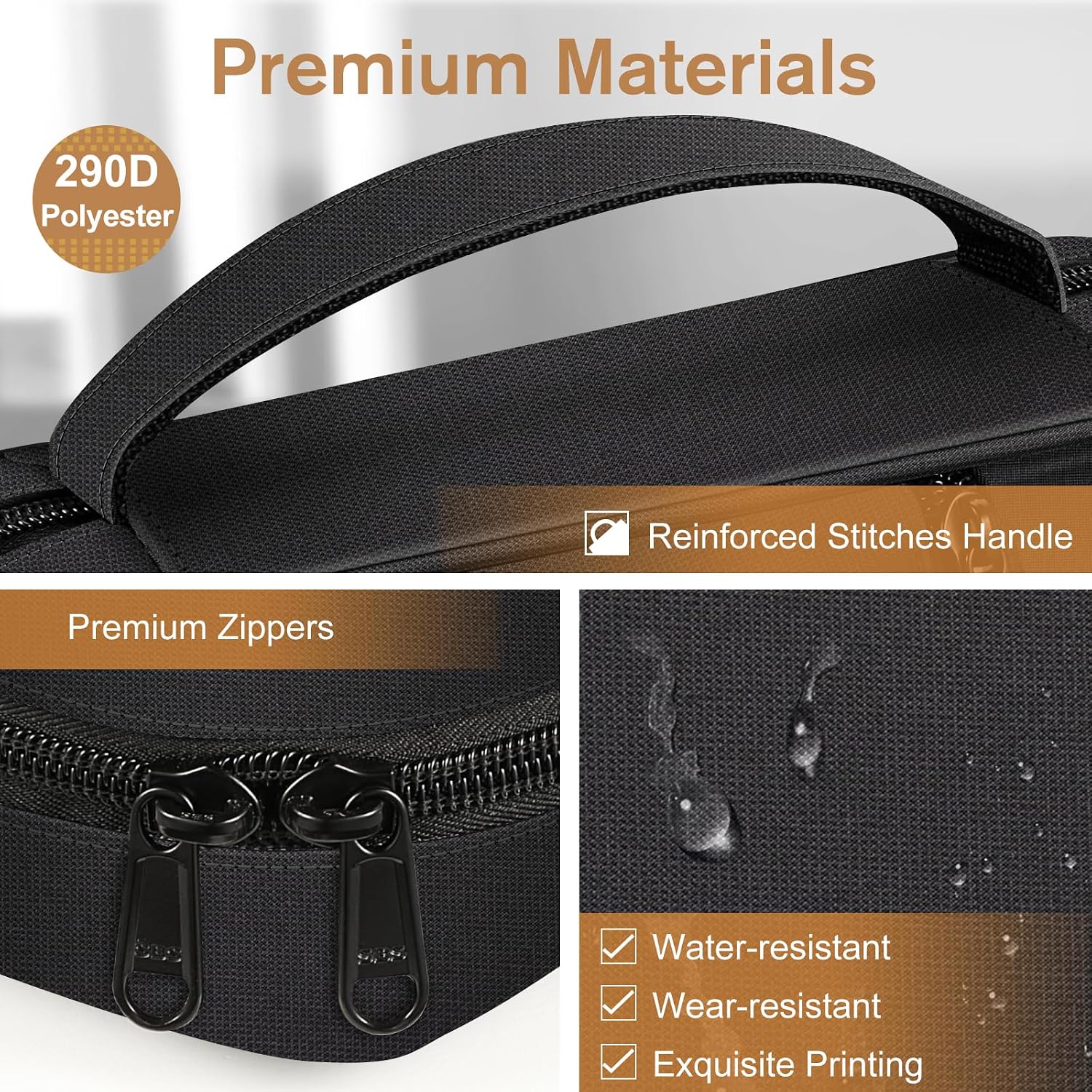 Thumbnail 5 de FINPAC Bible Cover Carrying Case, Midnight Polyester with Handle and Pockets