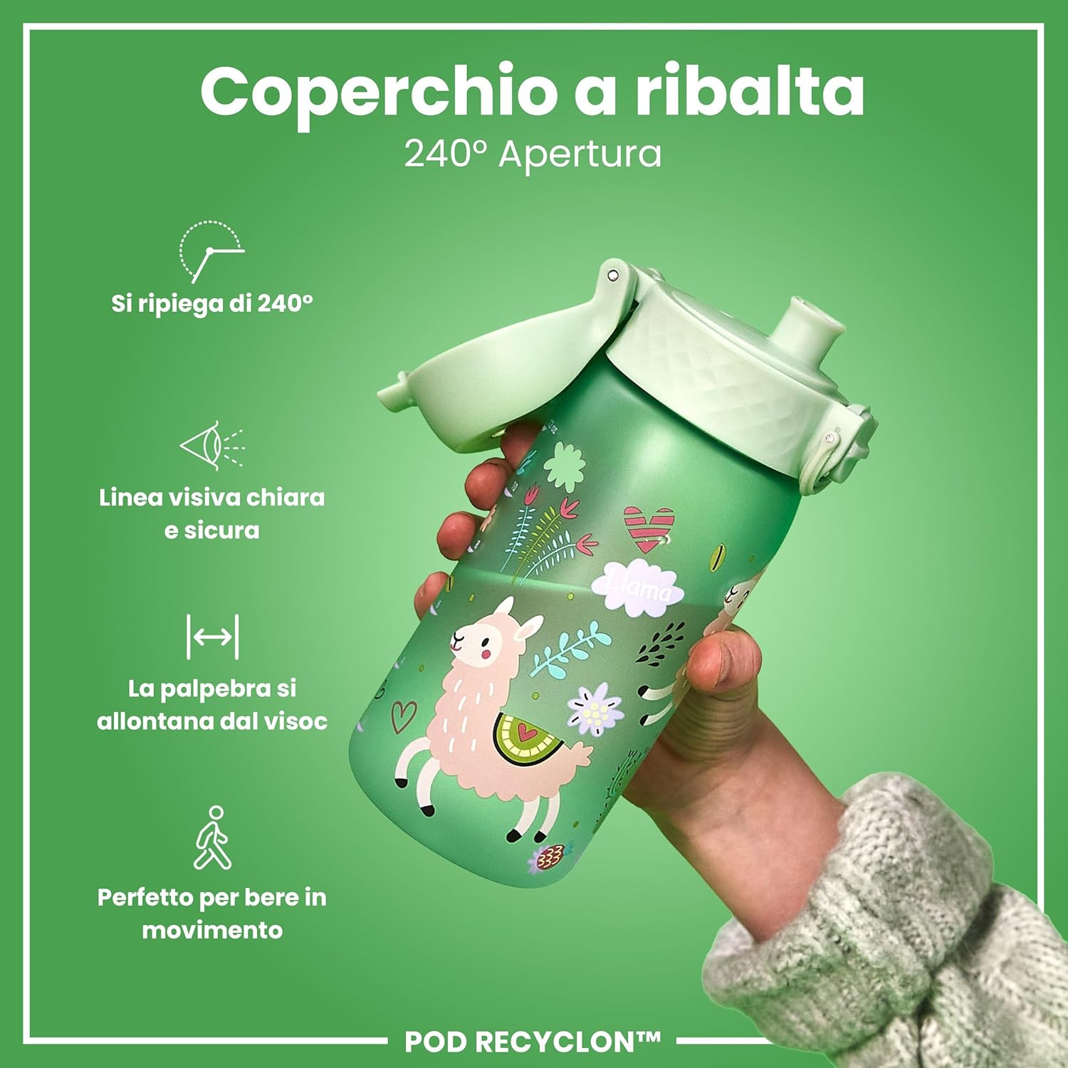 Detalle 2 de Ion8 Borraccia a Prova di Perdite – Leggera, Facile da Aprire e Lavabile in Lavastoviglie
