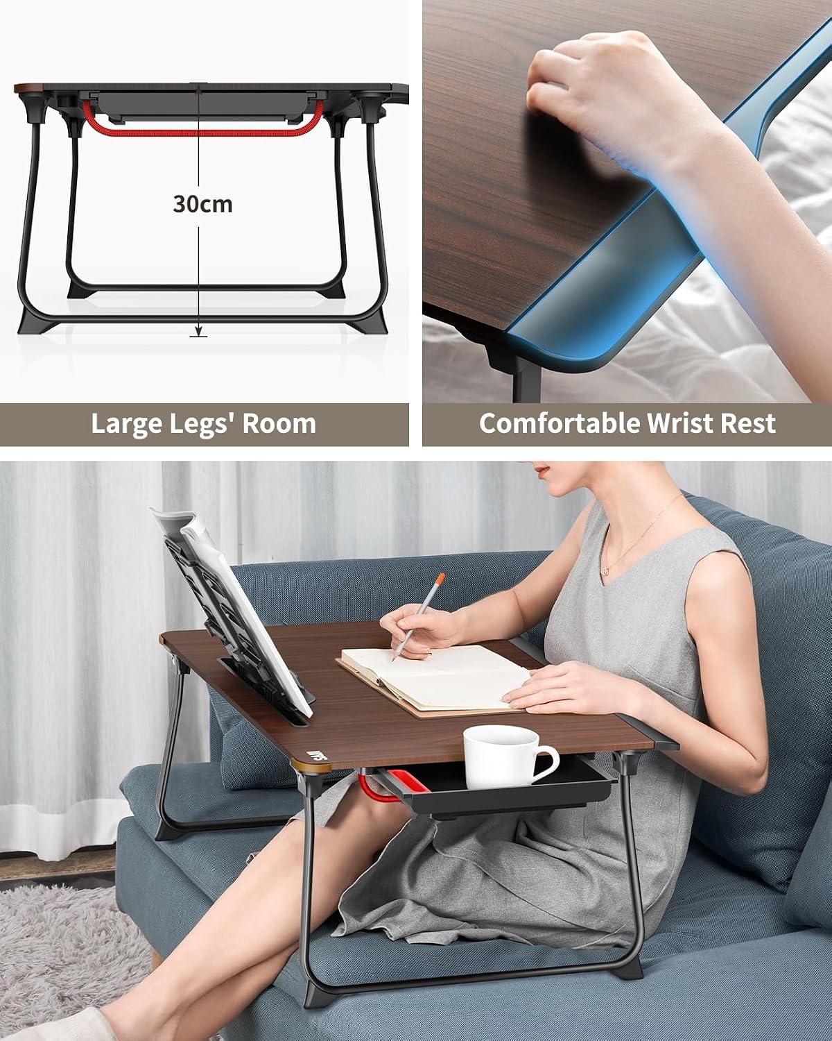 Thumbnail 4 de SAIJI XXL Laptop Tisch Bett Klappbar Schwarz