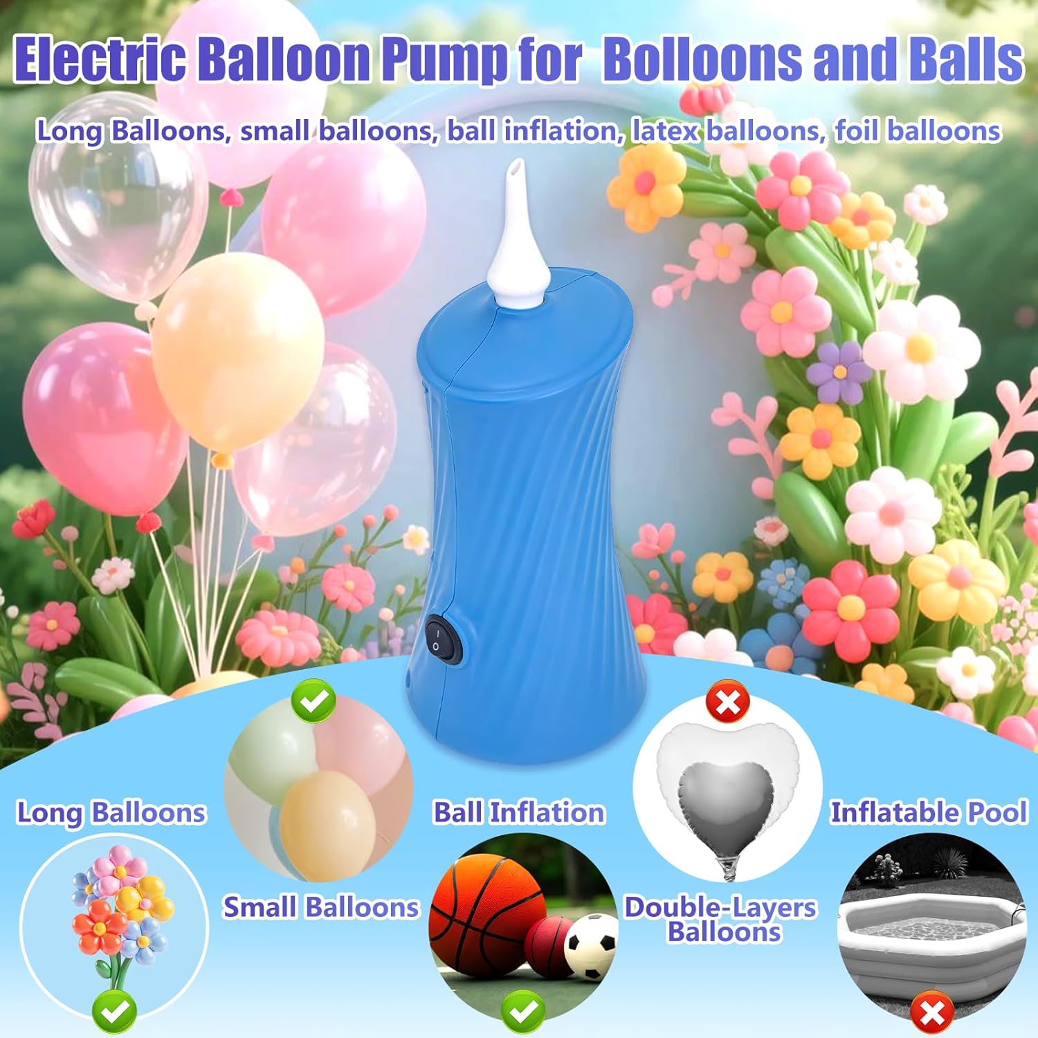 Thumbnail 5 de YEPVIE Electric Balloon Pump UK: Portable Dual-Mode Inflator with 6 Balloon Arch Kits