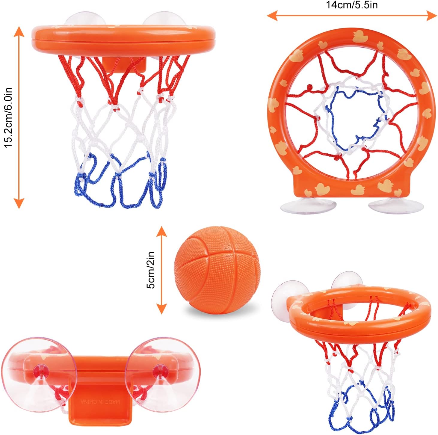 Detalle 2 de Vicloon Baby Badewannenspielzeug Mini Basketballkorb 5 Bälle