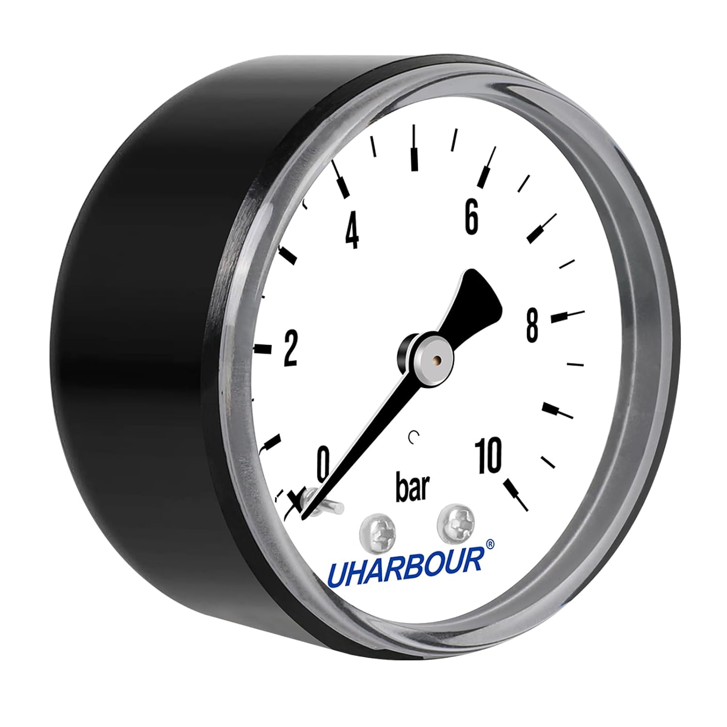 Detalle de UHARBOUR MT017 drukmeter 0–10 bar met 1/4 inch BSP-messing aansluiting