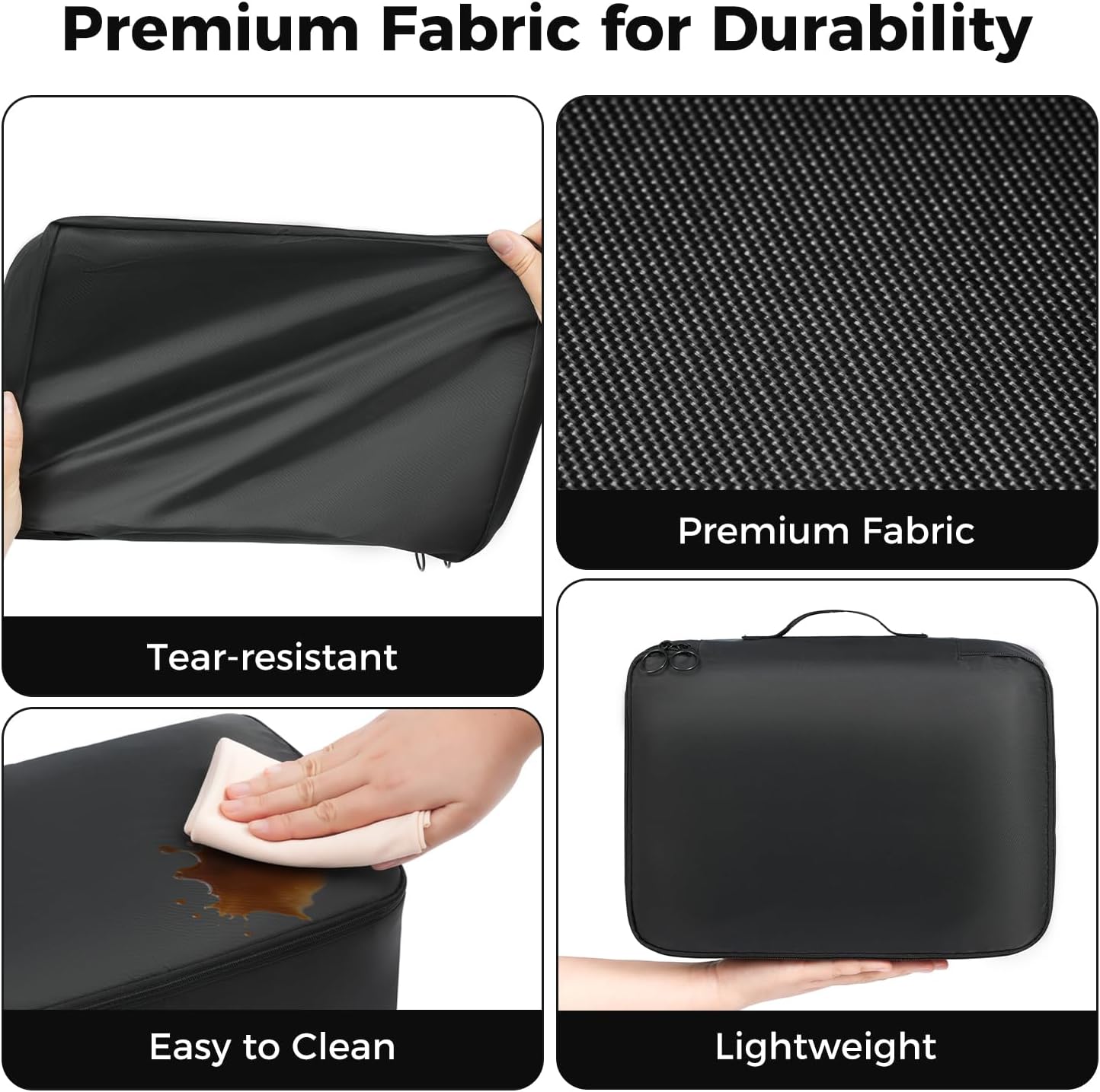 Detalle de BAGAIL 8-teiliges Packwürfel-Set – Reiseorganizer aus leichtem Nylon mit Netzfächern, Schuhbeutel und Mehrfachverwendung