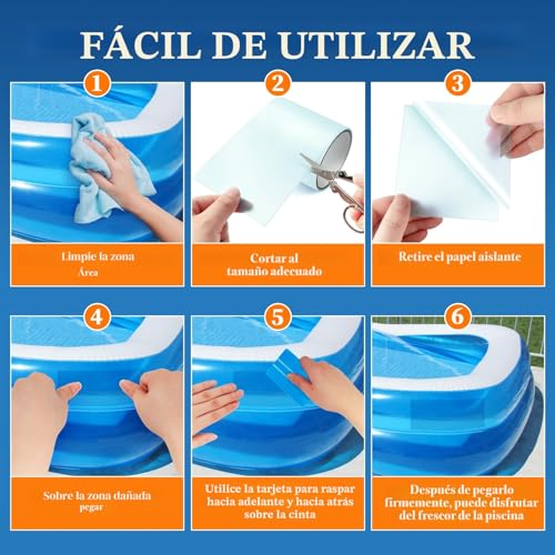 Detalle de Parches piscina bajo agua AHIKY: kit de reparación con cinta adhesiva de 10 cm x 250 cm
