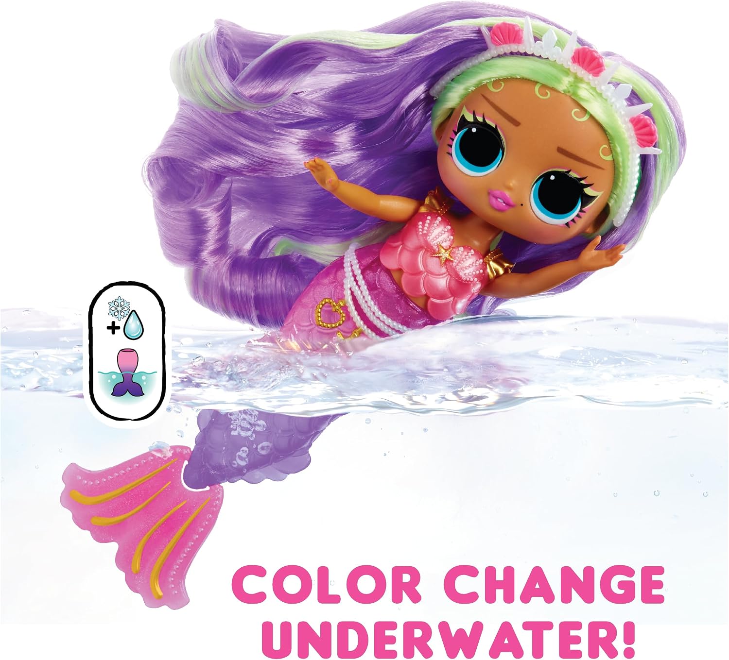 Detalle 2 de L.O.L. Surprise! 510437-EUC Tweens Mermaid Cleo Clove – lalka syrenka ze zmieniającym kolor ogonem