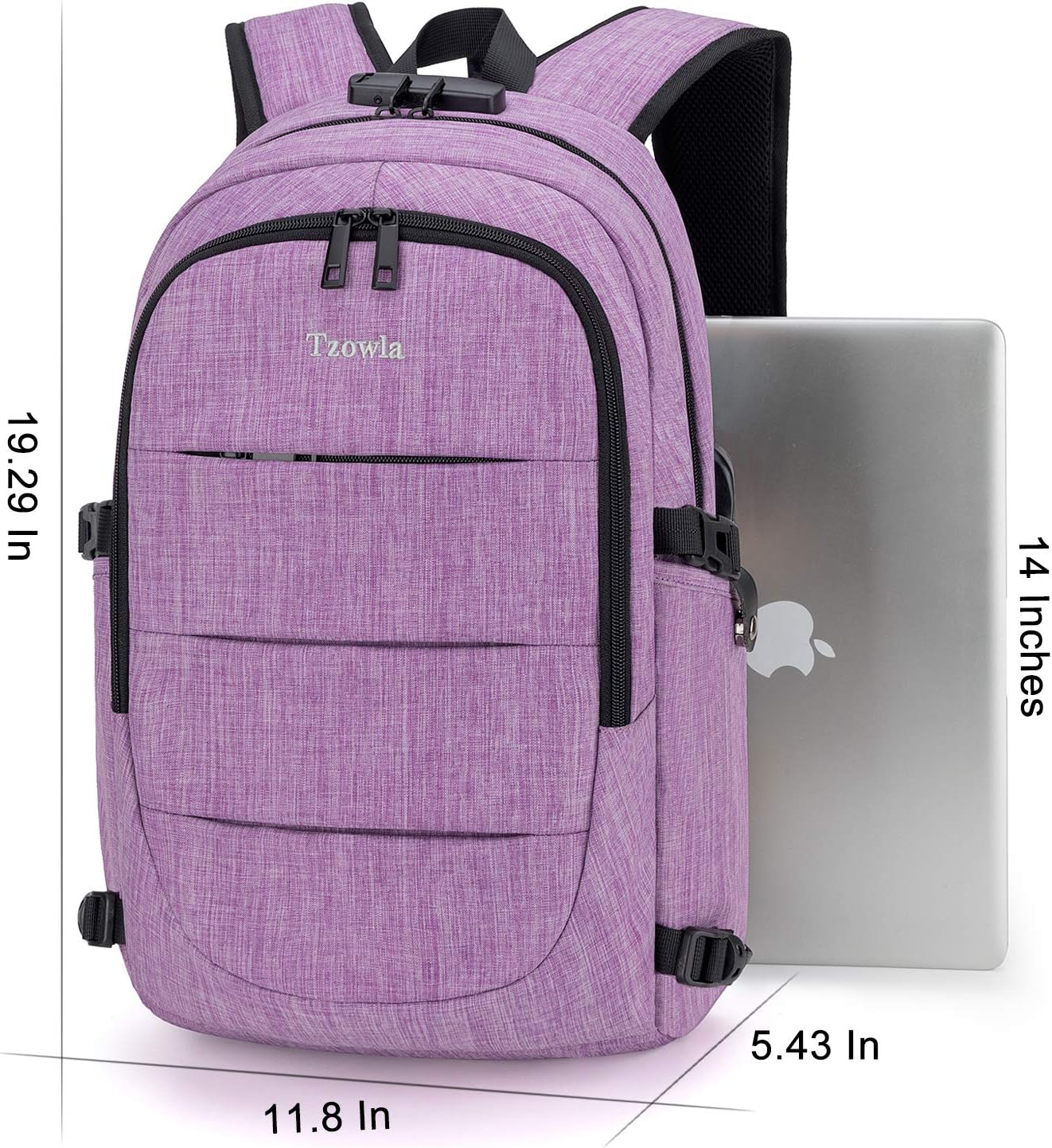 Thumbnail 4 de Tzowla Mochila Antirrobo con Puerto USB, 15.6", Morado