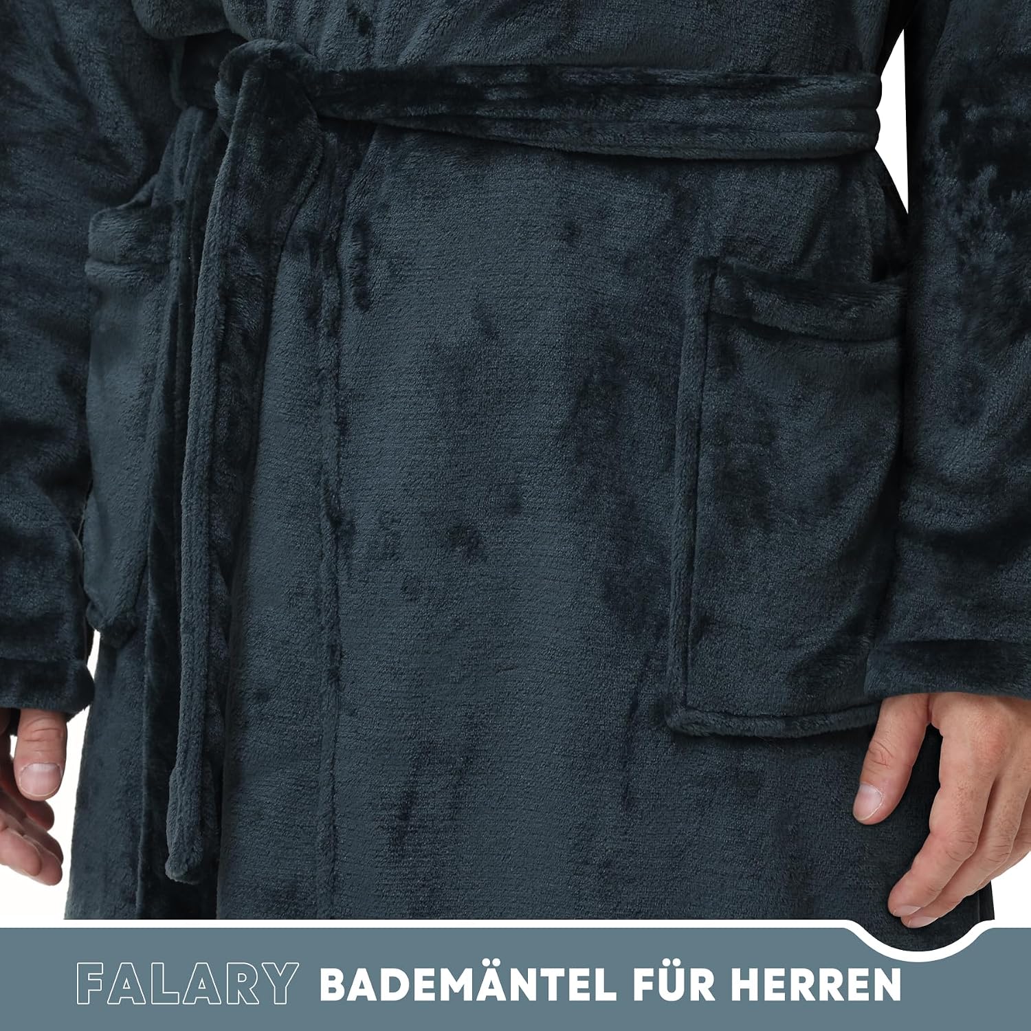 Thumbnail 4 de FALARY Bademantel Herren Kapuze Flanell