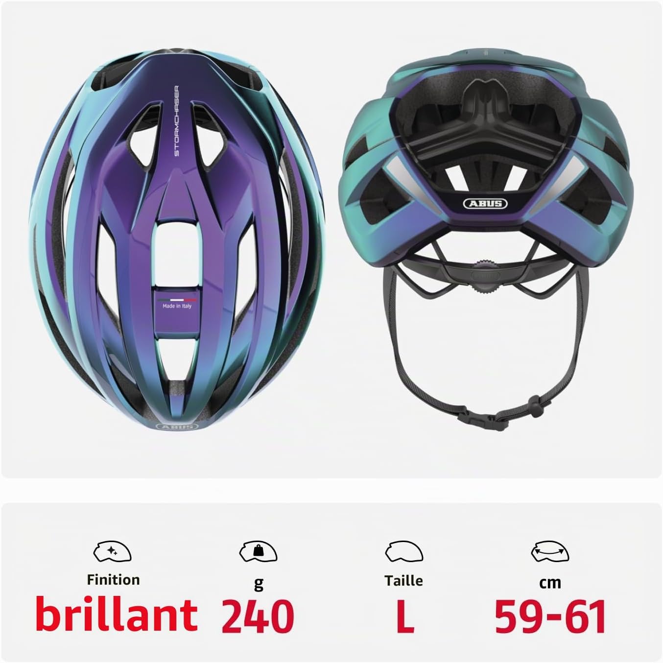 Detalle de ABUS StormChaser ACE racefietshelm, maat L (57–61 cm), 240 g, paars