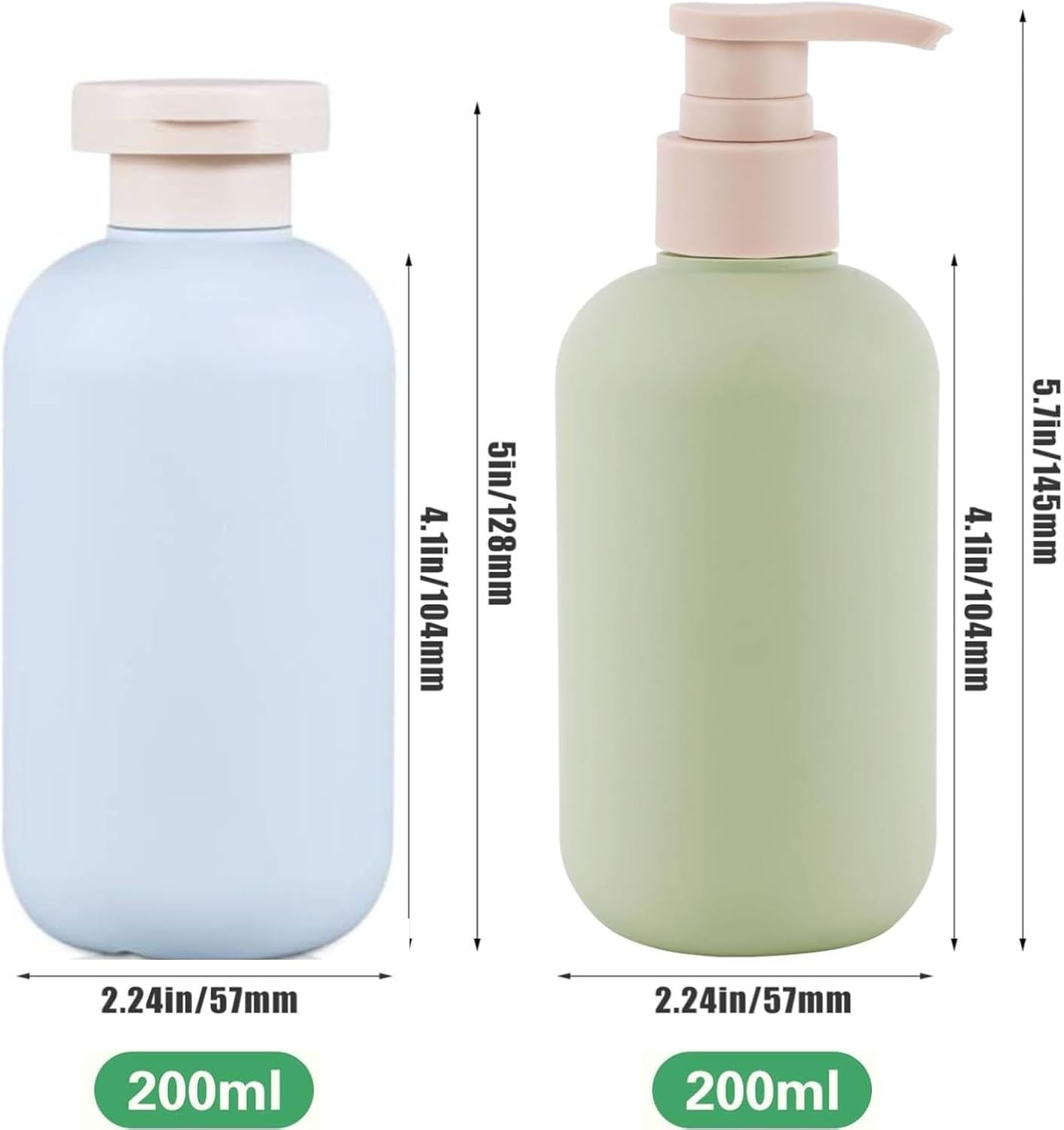 Thumbnail 6 de OMBRISA reisflessen, 2 x 200 ml, kunststof met klapdeksel en pomp