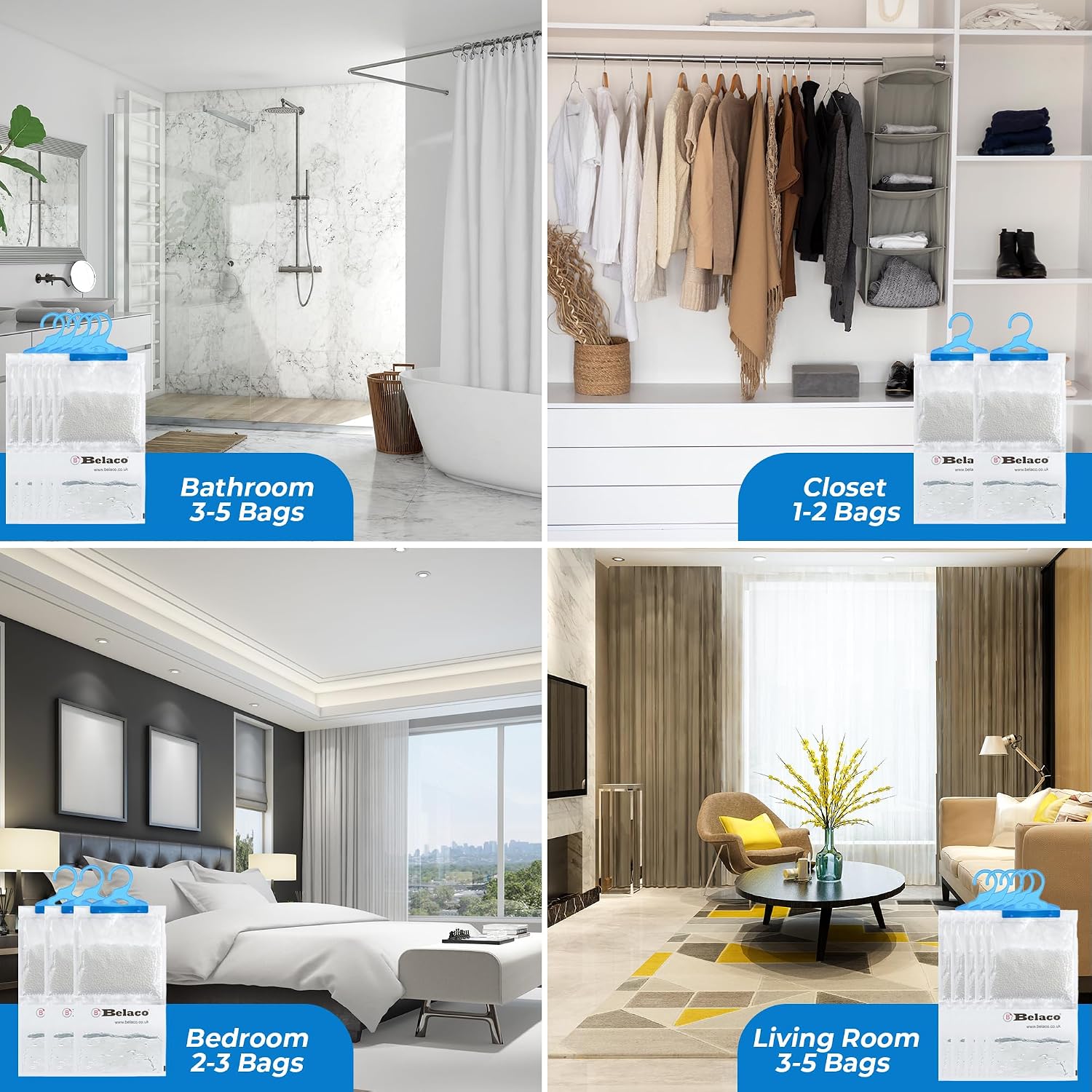 Thumbnail 5 de Belaco Hanging Dehumidifier 230g Pack