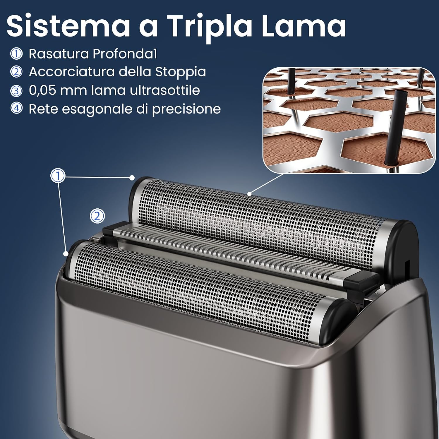 Thumbnail 3 de MAXGROOM Rasoio Elettrico Barba a 3 Testine Flottanti: potenza, igiene e portabilità
