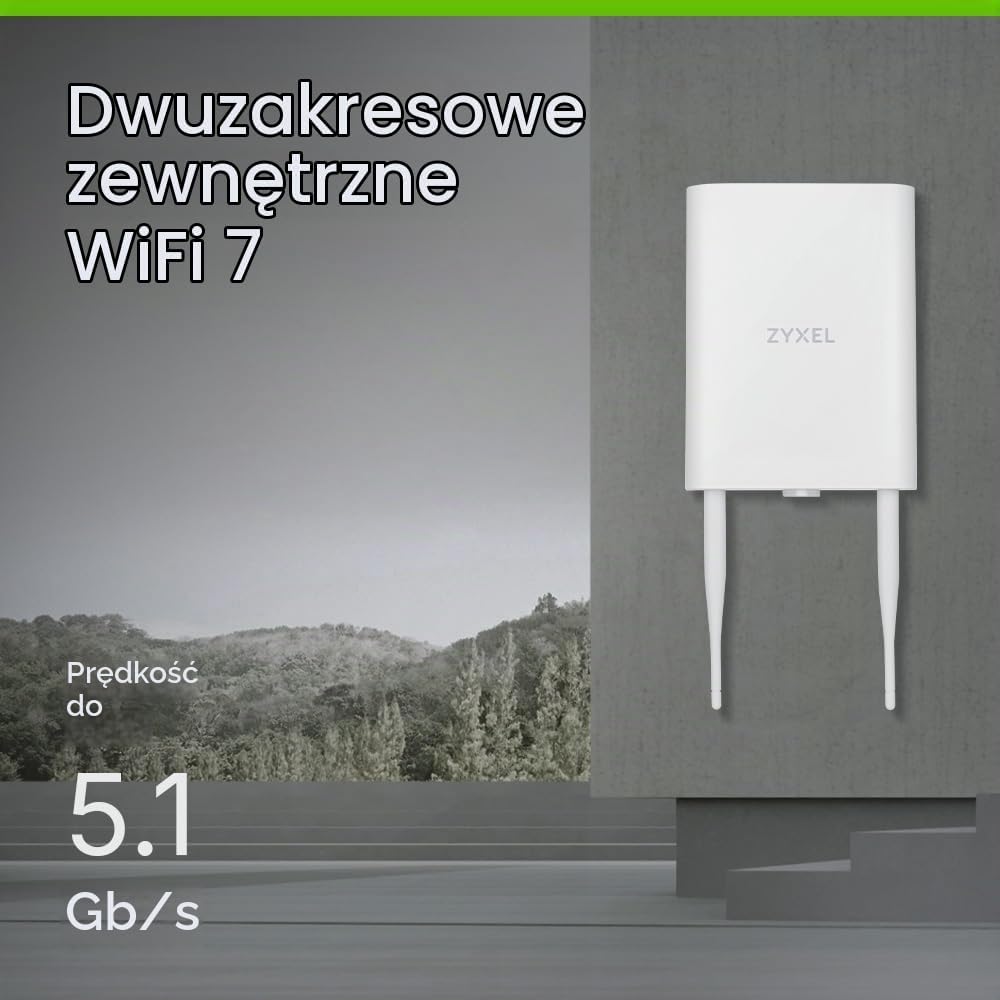 Detalle de Zyxel NWA55BE zewnętrzny punkt dostępowy Wi-Fi 7 BE5100, IP55, 2,5 GbE
