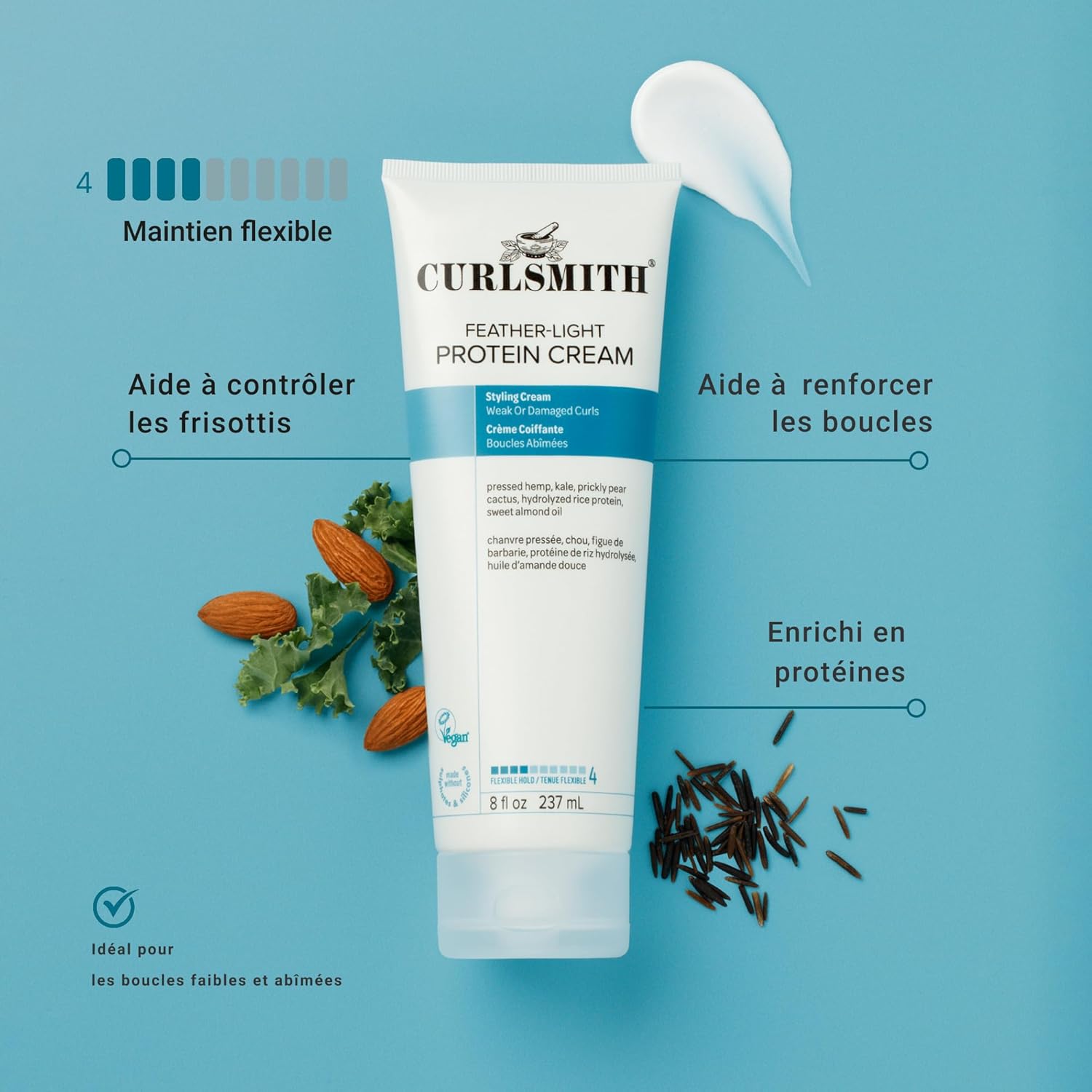 Detalle de Curlsmith Feather Light Protein Cream – Crème protéinée légère pour boucles délicates ou abîmées