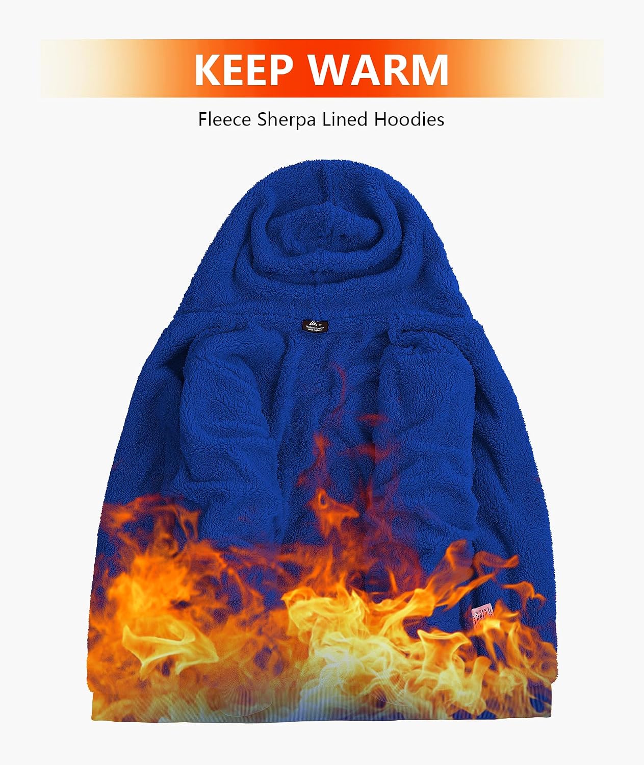 Detalle de ZITY Men's Zip-Up Hoodie with Sherpa Lining