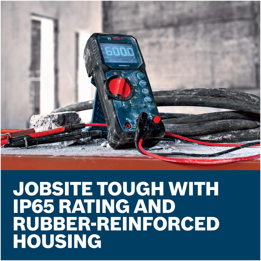 Detalle de Bosch GDM 600-15 True RMS Professional Digital Multimeter, IP65, Inverted LCD