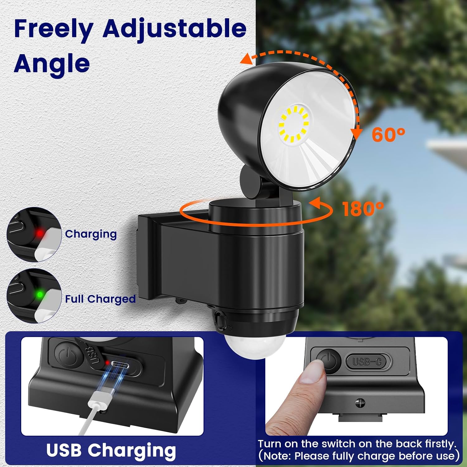 Detalle 2 de Rechargeable Battery Outdoor Motion Sensor Light 1 Pack