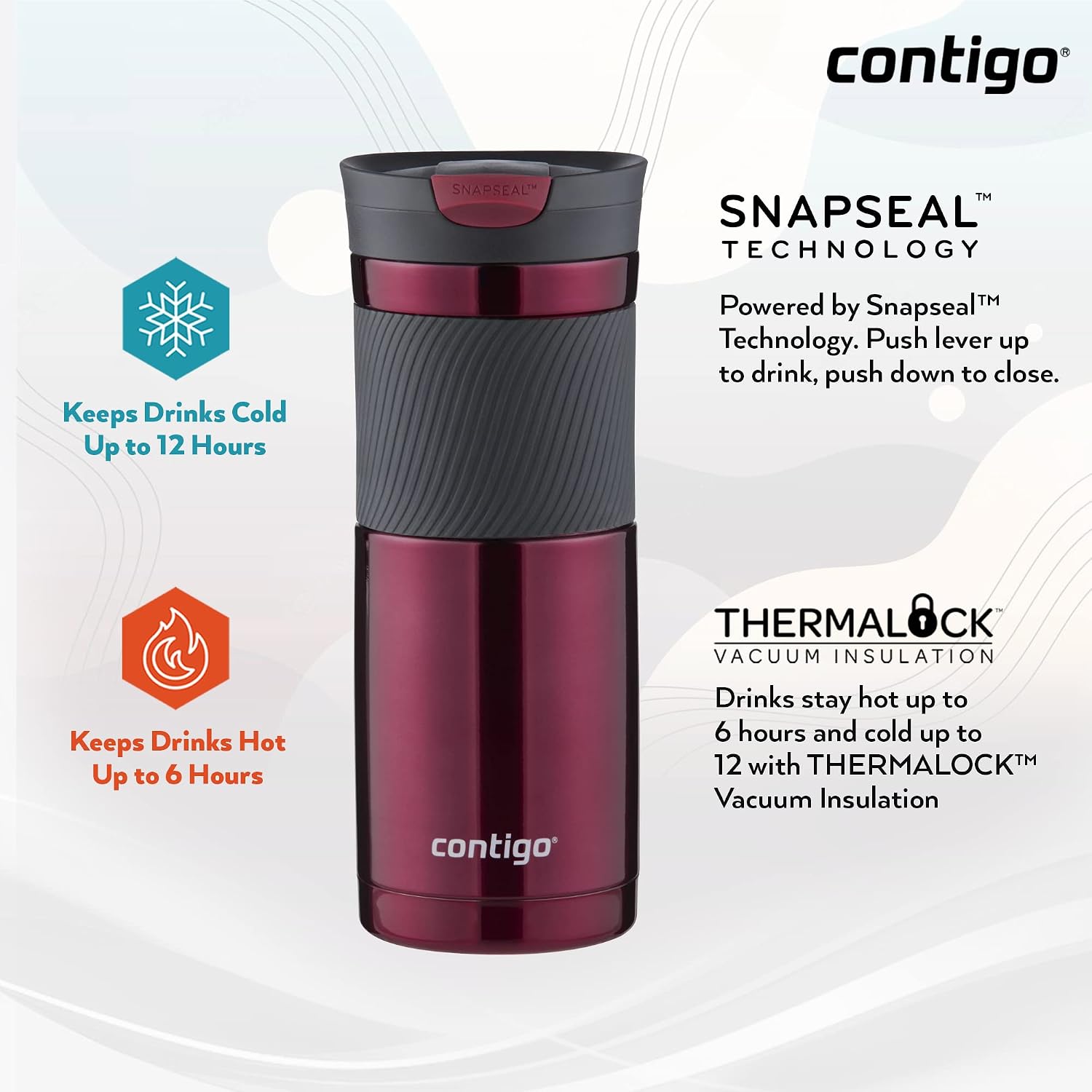 Detalle 2 de Contigo Byron SNAPSEAL 470 ml travel mug