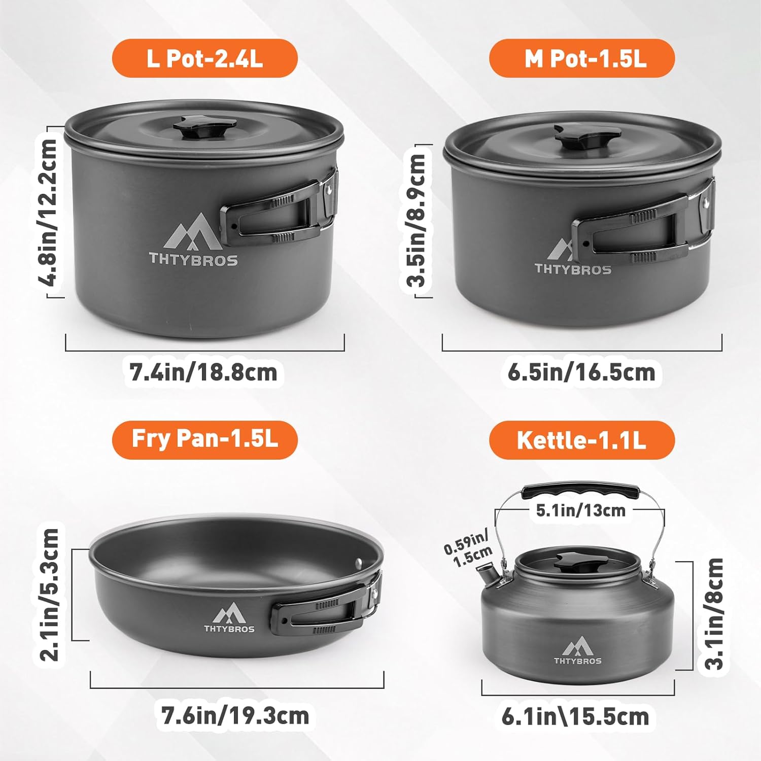 Detalle de 27-teiliges Camping-Kochset für 2–4 Personen – All-in-One Outdoor-Küche