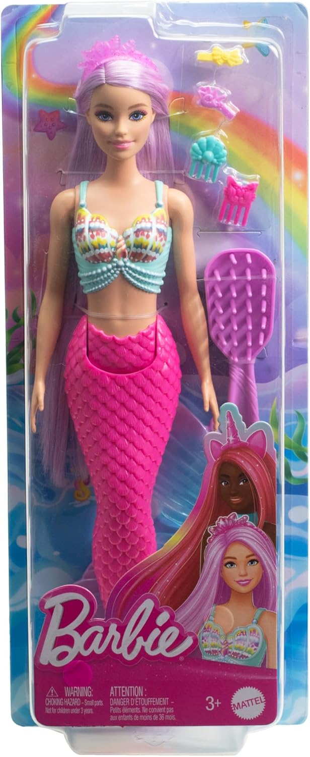 Thumbnail 6 de Barbie Sirène Poupée avec cheveux roses – 18 cm et accessoires pour coiffer