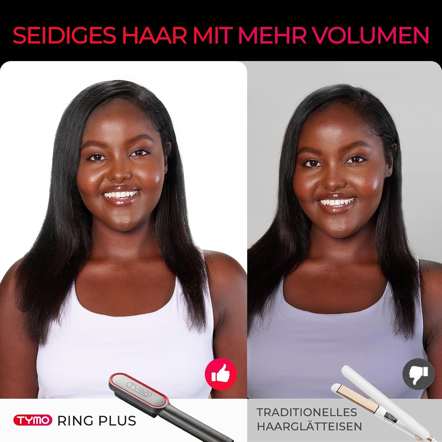 Detalle de TYMO Ring Plus Haarglättungsbürste mit 9 Stufen