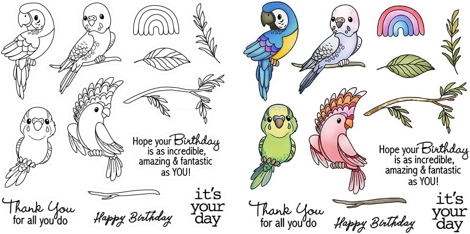 Detalle de LZBRDY Clear Stamp and Metal Cutting Dies Set, 5.5 x 5.5 Inches
