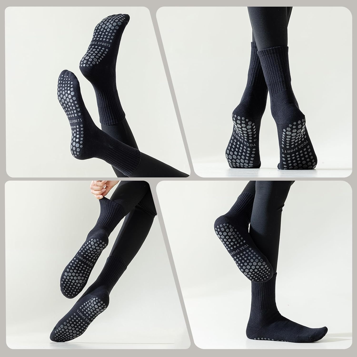 Thumbnail 4 de BISOUSOX Pilates Socken Damen (3 Paar) mit Anti-Rutsch, Baumwolle, Größe 36–40