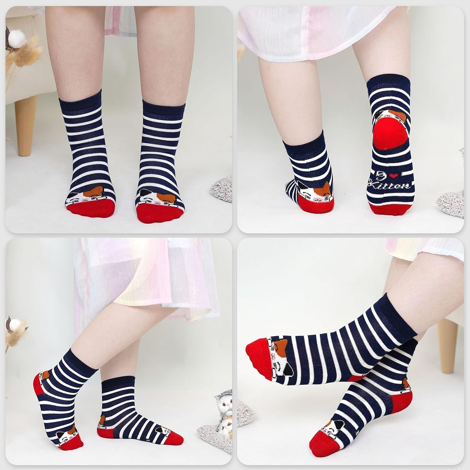 Detalle 2 de ZFSOCK Calzini Bambina Cotone 5 Paia