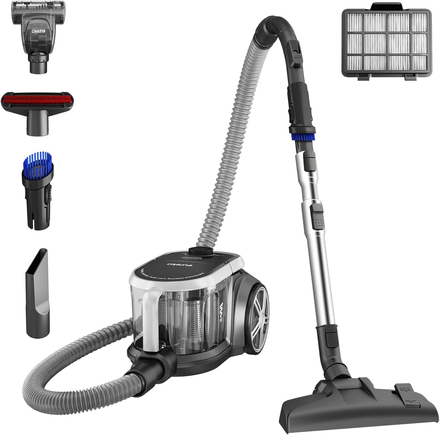 Eureka NEN180 Bagless Canister Vacuum Cleaner (Lightweight, HEPA Filtration) for Carpets & Hard Floors